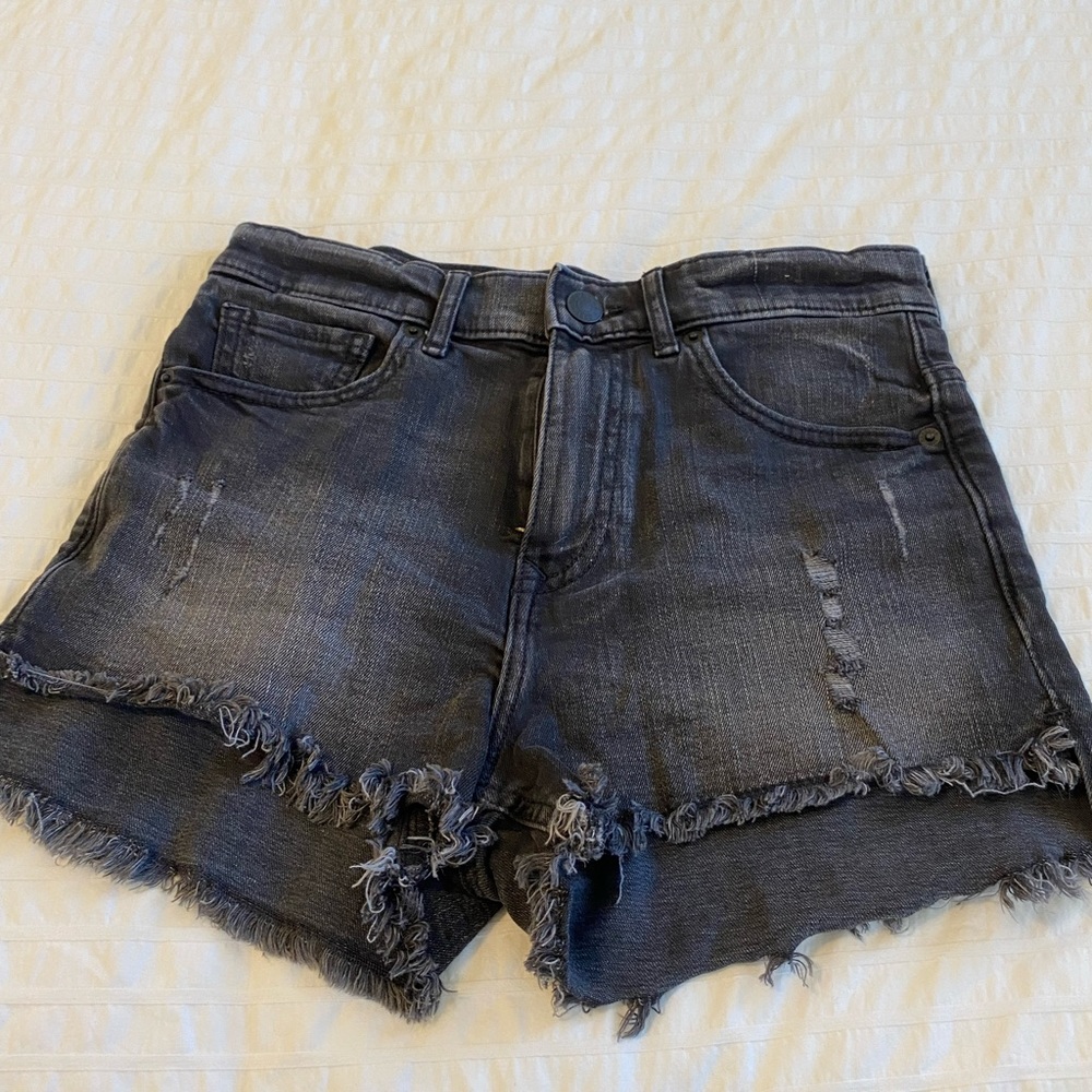 Black wash jean shorts